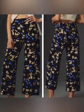 Anthropologie Maeve The Colette Crop Wide Leg Floral Pants 25P